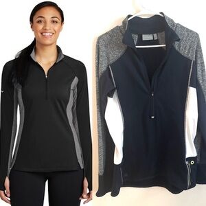 Athleta Women's Sport-Wick Stretch Contrast 1/2-Zip Pullover Large Activewear